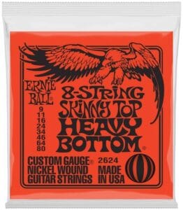 Ernie Ball 8-String Skinny Top Heavy Bottom Elektrinės gitaros stygos EB009-080