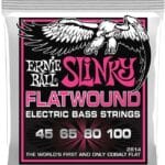 Ernie Ball Cobalt Flatwound Super Slinky EB2814 - bosinės gitaros stygos 45-100