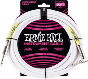 Ernie Ball 6m prietaiso kabelis, baltas, EB-6047