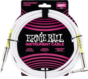 Ernie Ball 3m baltas prietaiso kabelis EB-6049