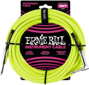 Ernie Ball Pintas kabelis, neoninis geltonas, 3 m, EB-6080