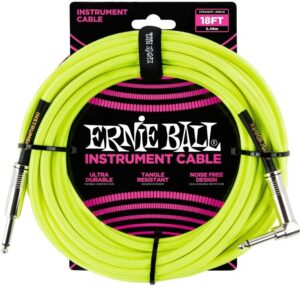 Ernie Ball Pintas kabelis, neoninis geltonas, 5,4 m, EB-6085