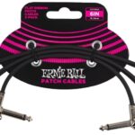 Ernie Ball Flat Patch Cable EB-6221 - pedaliniai laidai 15cm 3vnt.