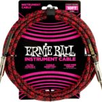 Ernie Ball EB-6394 - instrumentų kabelis 3m juodas/raudonas