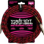 Ernie Ball EB-6396 - instrumentų kabelis 5,5m raudonas/juodas