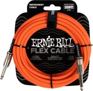 Ernie Ball Instrumentų kabelis 6,3 mm 6M - oranžinis EB-6421