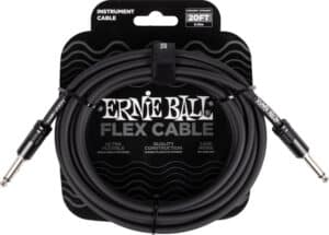 Ernie Ball Prietaiso kabelis 6,3 mm, 6M - juodas, EB-6435