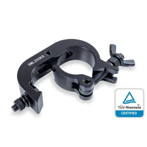 BLACK ALUMINIUM CLAMP 44-52 MM 250 KG