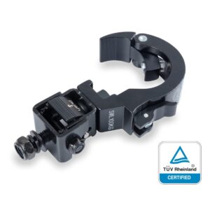 BLACK ALUMINIUM FOLDING CLAMP 48-50 MM AUTOMATIC RELEASE 100 KG