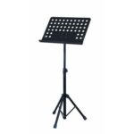 "Orchestra music stand with ""bayonet style"" removable perforated plate and nylon bag"