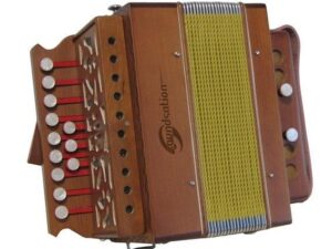 D diatonic accordion with naural wood finish