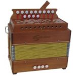 D diatonic accordion with natural wood finish