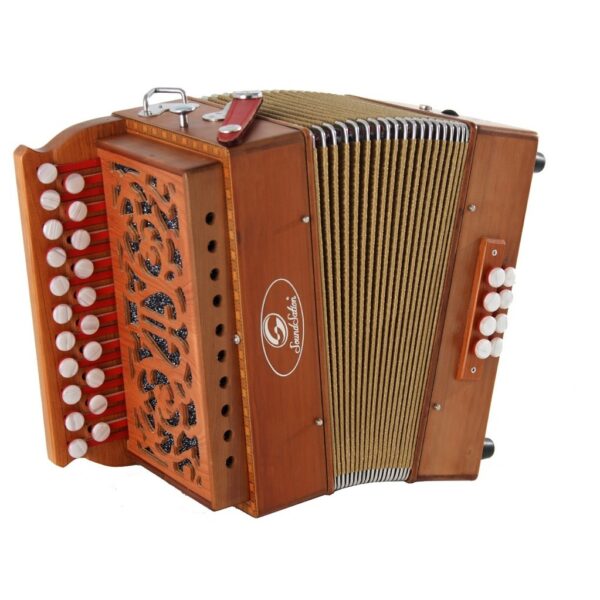 G/C wooden diatonic accordion with treble register