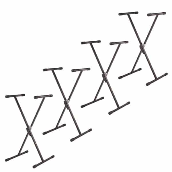 Pack of 4 Single keyboard stands with easy adjust mechanism
