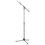 Microphone boom stand with metal tripod base