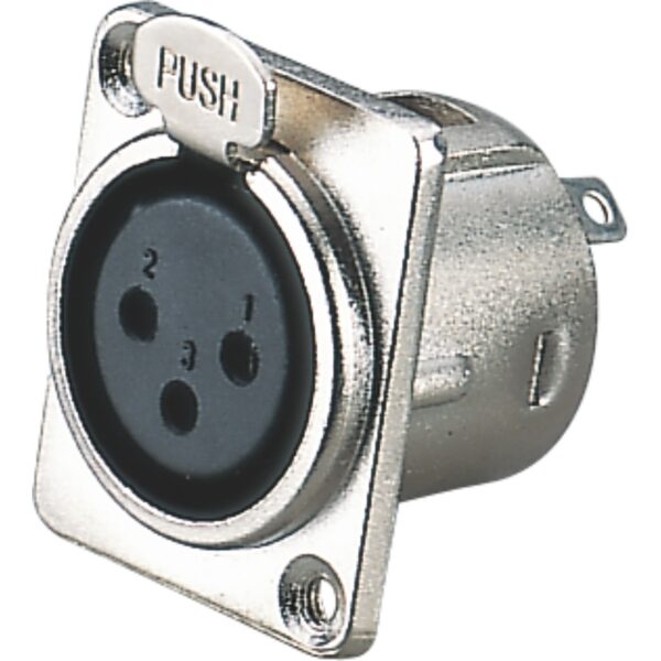 XLR 3P-F panel mount female receptacle