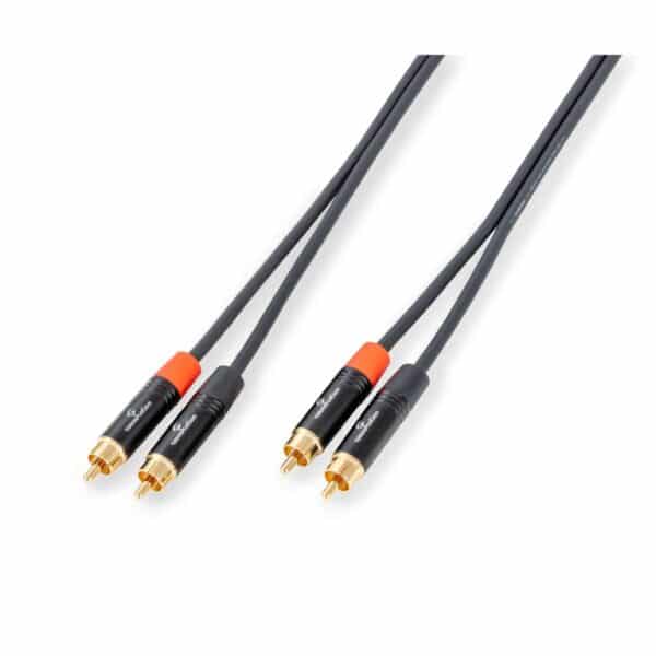 Wiremaster adapter cable 2 x RCA - 2 x RCA / 3 mt