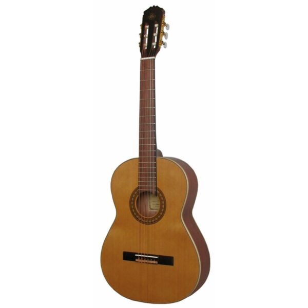 Satin finish classical guitar featuring solid cedar top