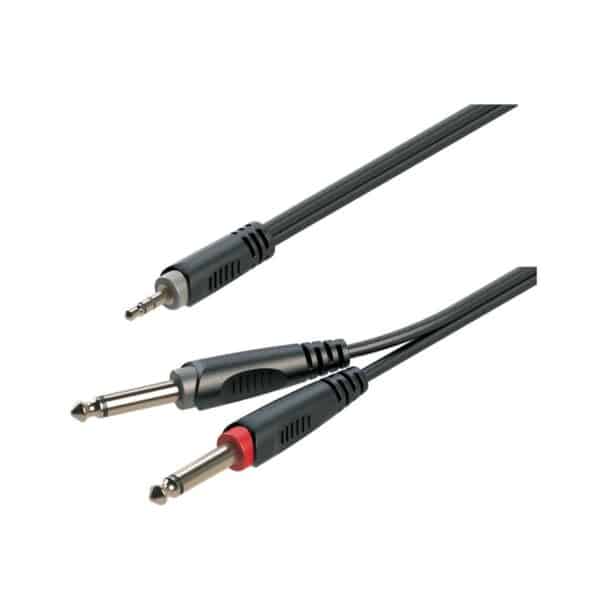 Y-Adapter cable 3.5mm Jack male STEREO - 2x6.3mm Jack male MONO / 5mt