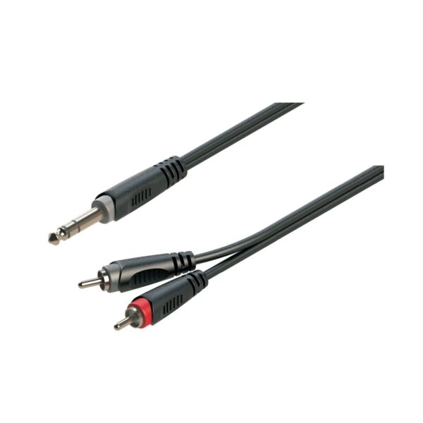 Adapter cable 6.3mm Jack male STEREO - 2xRCA male / 5mt