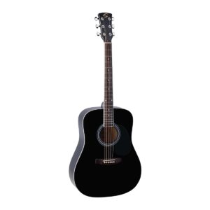 Dreadnought akustinė gitara su eglės viršumi juoda
