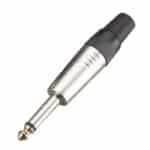 Metalinis jungiklis 6.3mm jack MONO, nikelio spalvos (25 vnt. dėžutėje) SJ02M-B