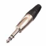 Metalinis jungiklis 6.3mm jack STEREO, nikelio spalvos (25 vnt. dėžutėje) SJ024S-B