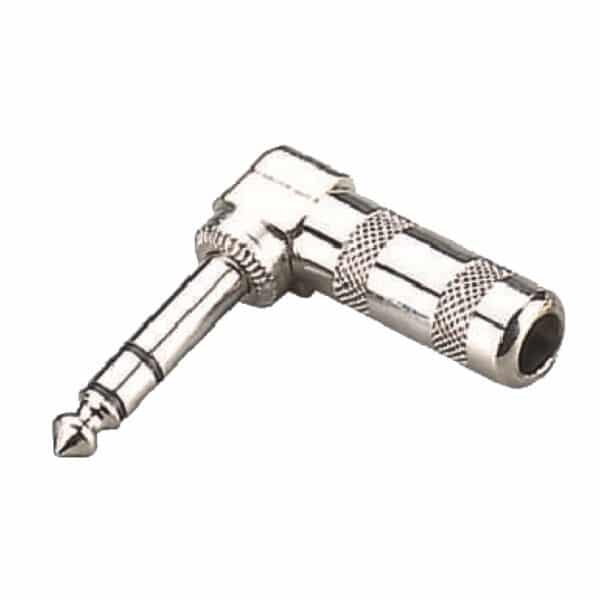 Metal angled connector 6.3mm jack STEREO (25 pcs box)