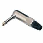 Metalinis kampinis jungiklis 6.3mm jack MONO, nikelio spalvos (25 vnt. dėžutėje) SJ033M-B