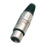 Metalinis XLR 3P female jungiklis, matinio nikelio spalvos, 25 vnt. dėžutėje SXLR01F-B