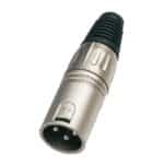 Metalinis XLR 3P vyr. jungiklis, matinio nikelio spalvos (25 vnt. dėžutė)SXLR01M-B