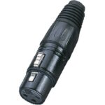 Metalinis XLR 3P female jungiklis juodas (25 vnt. dėžutėje) SXLR04F-B