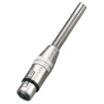 Metalinis XLR 3P moteriškas jungtis, nikeliuotas, 25 vnt. dėžutėje SXLR025F-B