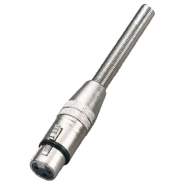 Metalinis XLR 3P moteriškas jungtis, nikeliuotas, 25 vnt. dėžutėje SXLR025F-B