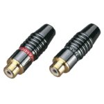 Metalinis RCA female jungtis juoda (25 vnt. dėžutėje) SRCA029F-B