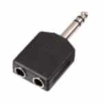 6.3mm Jack Male STEREO - 2x6.3mm Jack Female STEREO adapter (1 pcs set)