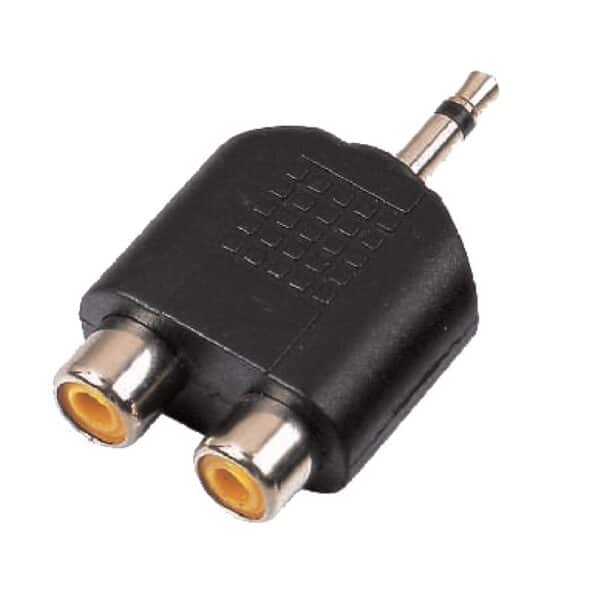 2xRCA Female - 3.5mm Jack Male MONO adapter (1 pc set)