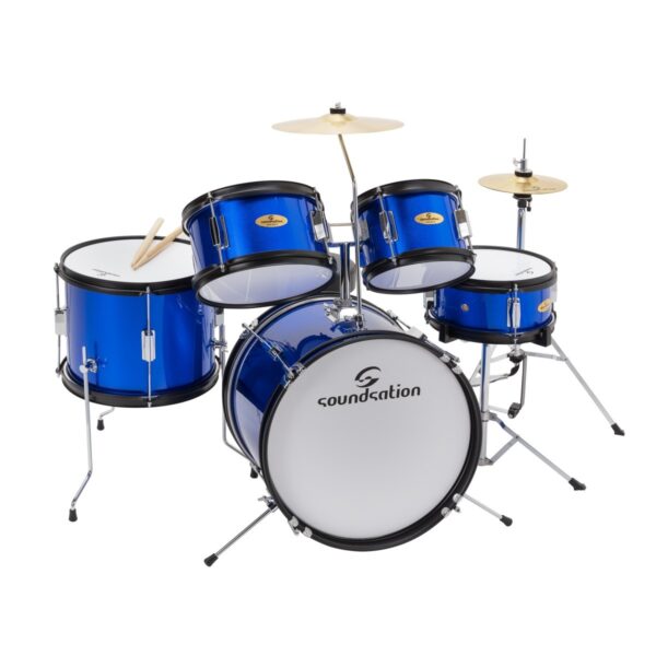 Junior Kit 5 dalių būgnų rinkinys vaikams Metallic Blue