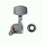 Chromed machine head set for electric guitar (L3 R3) - Small button