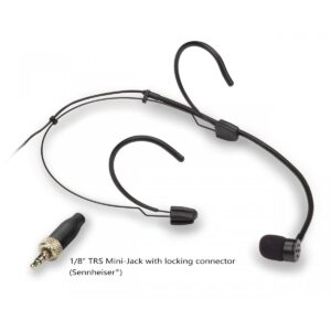 Cardioid Headset Mic., 1.8   TRS Mini-Jack with locking, Black (SennheiserÂ® type)