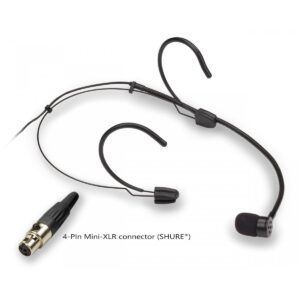 Cardioide Headset Mic., 4-Pin Mini-XLR, Black, Black (ShureÂ® type)