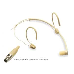 Cardioide Headset Mic., 4-Pin Mini-XLR, Black, Beige (ShureÂ® type)