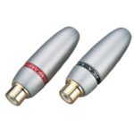 RCA female connector in satin metal (4 pcs package)