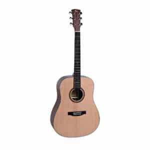 Dradnought acoustic guitar in open pore satin finish