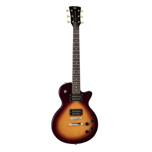Elektrinė gitara, plokščias viršus, cutaway forma, 2 humbuckeriai, vintage sunburst