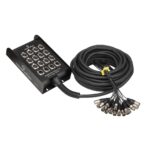 Profesionalus metalinis Stage Box 12 įėjimų / 4 išėjimų, 15m kabelis, Juodas