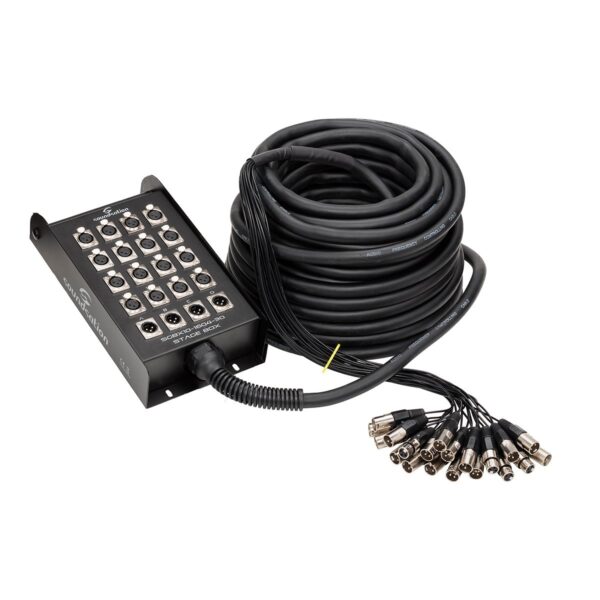 Profesionalus metalinis Stage Box 16 įėjimų / 4 išėjimų, 30m kabelis, Mėlynas