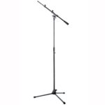Microphone boom stand with tripod base and metal joints