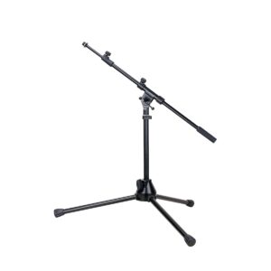 Low level microphone boom stand with tripod base