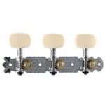Chromed machine head set for classical guitar with metal pin